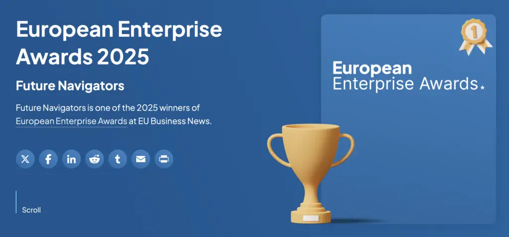 Future Navigator was awarded Best Boutique Business Strategy Consultancy 2025 - Sweden by European Business Awards